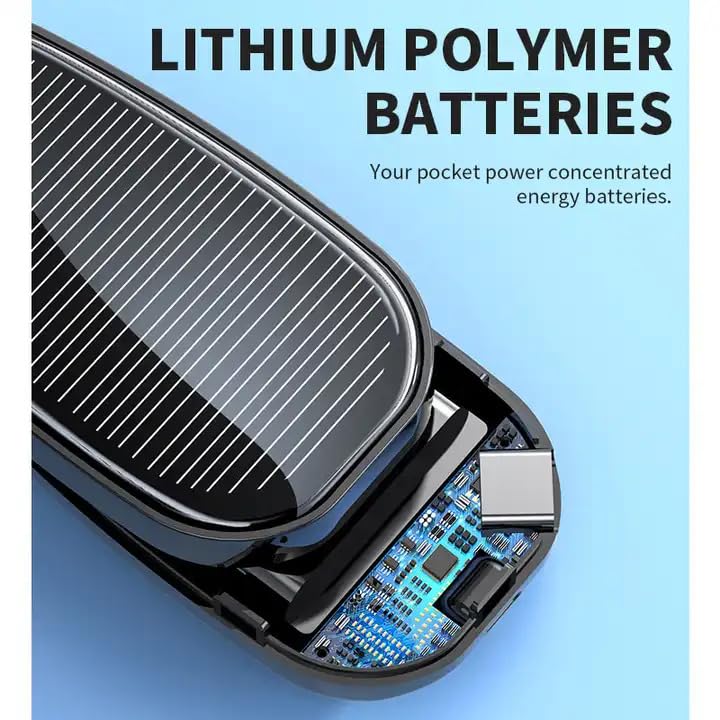 1500mAh Large Capacity Battery Small Solar Charger Solar Power Bank Keychain Charger for Mobile