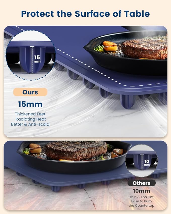 Food Warming Mat - Fast Heating Silicone Electric Warming Tray with 4 Level Temperature