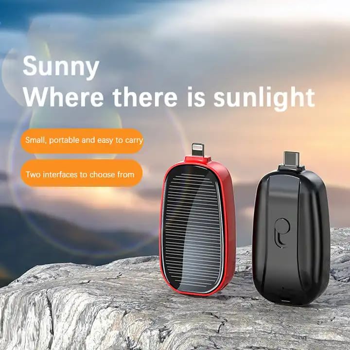 1500mAh Large Capacity Battery Small Solar Charger Solar Power Bank Keychain Charger for Mobile