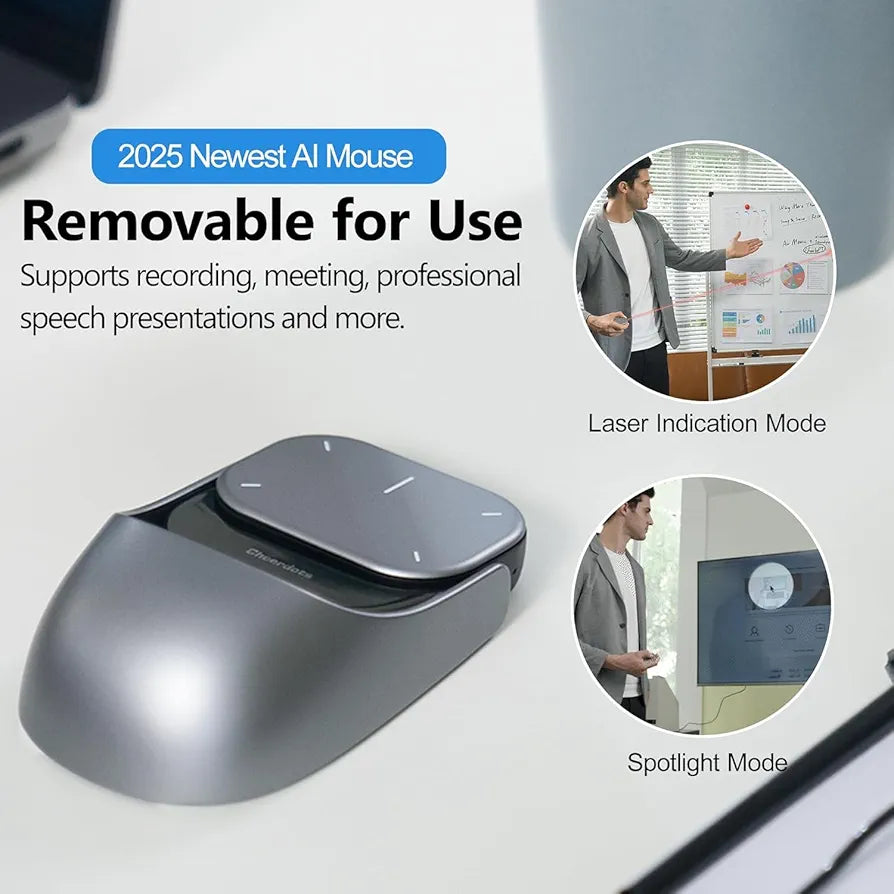 New Wireless Mouse - 2 in 1 Detachable Computer Mouse, Presenter Presentation Pointers Remote with Laser
