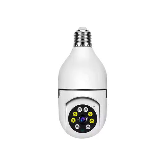 Light Bulb Camera 1080P, PTZ WiFi 360 Degree E27 Panoramic IP Camera,Outdoor Indoor 360 PTZ Bulb Security Camera Night Vision, Motion Detection,WiFi, APP Access, Waterproof